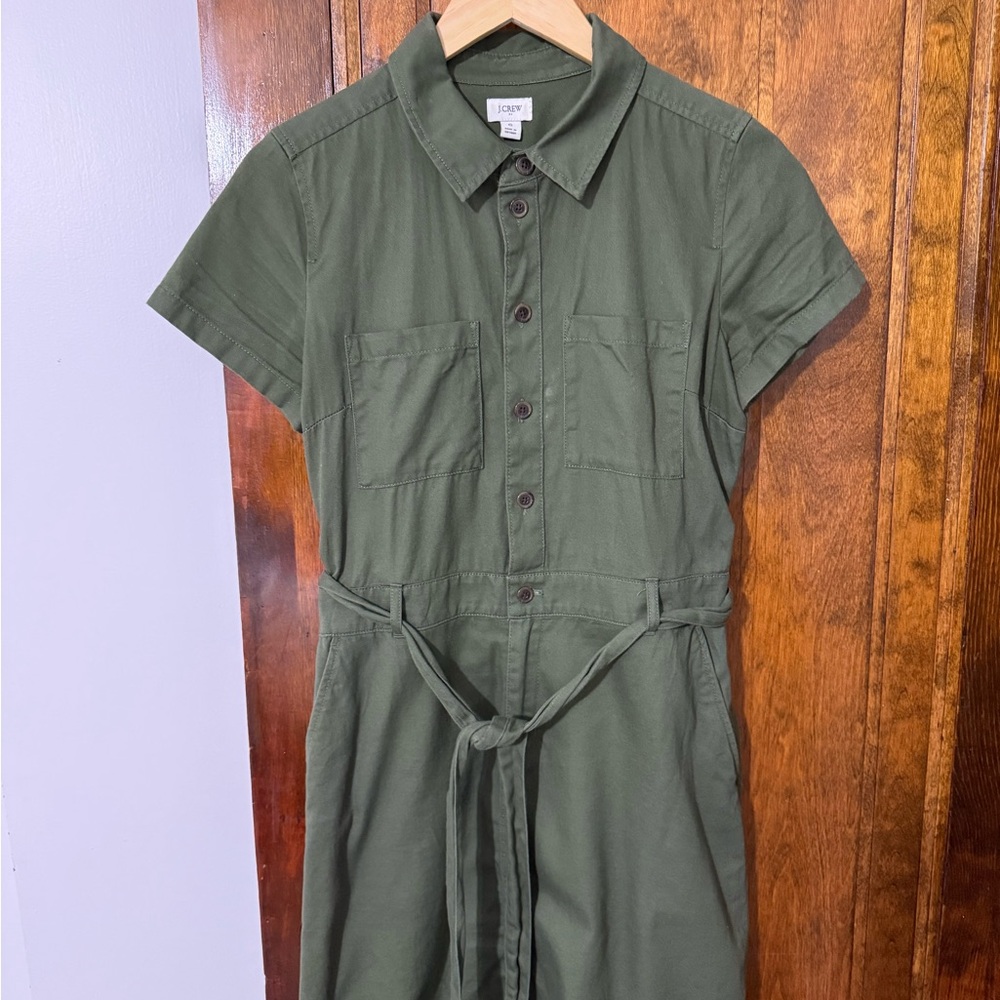 J. Crew Factory Olive Green Utility Mini Dress-Size 6